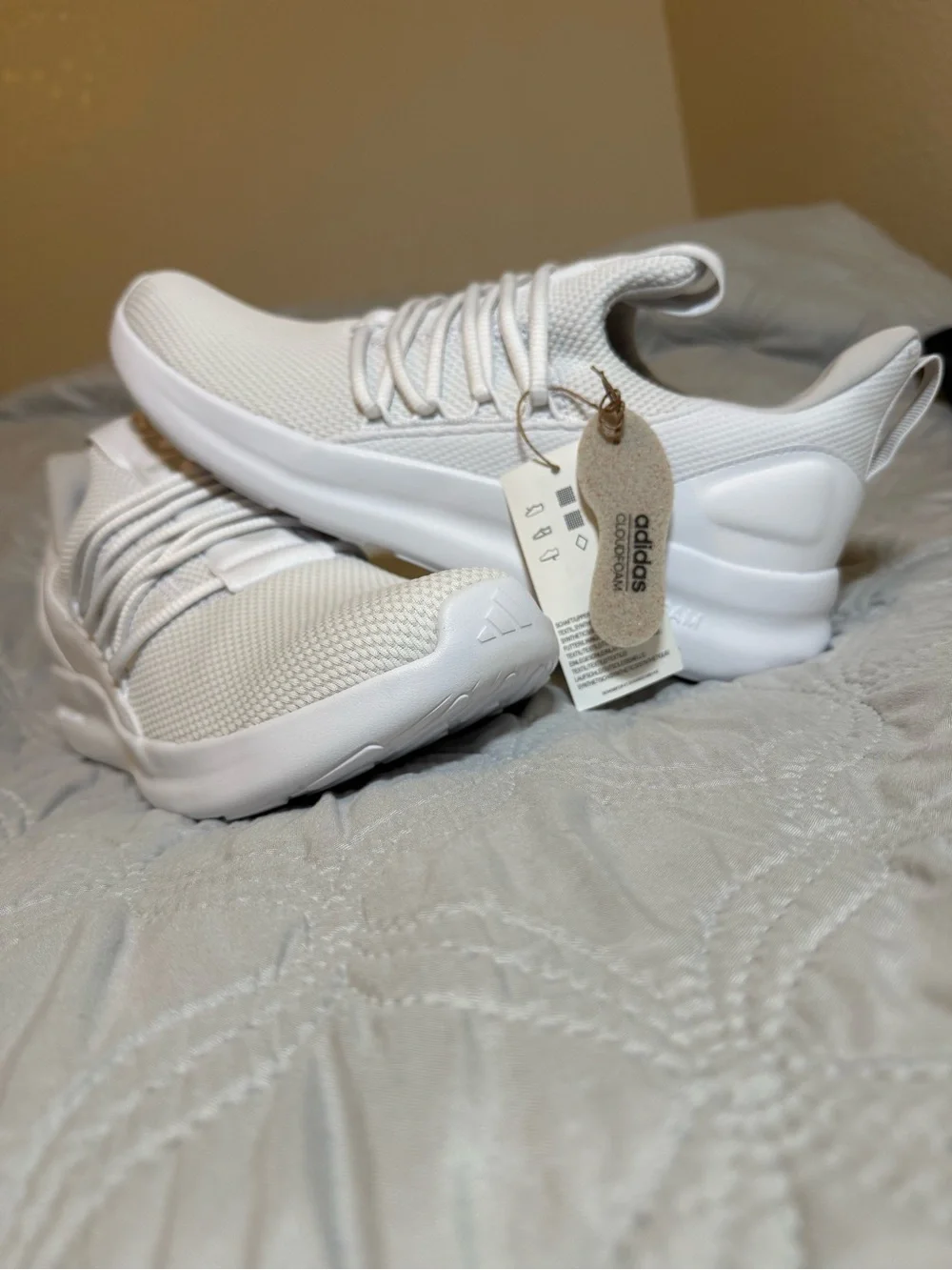 Adidas Lite Racer Adapt 7.0 Cloudfoam Triple White NWT Size 10